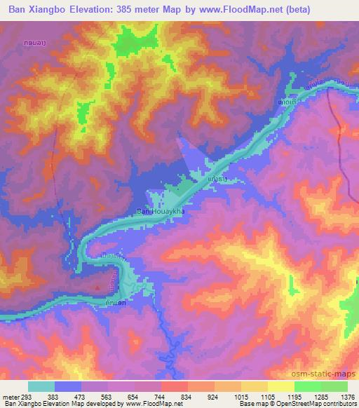 Ban Xiangbo,Laos Elevation Map