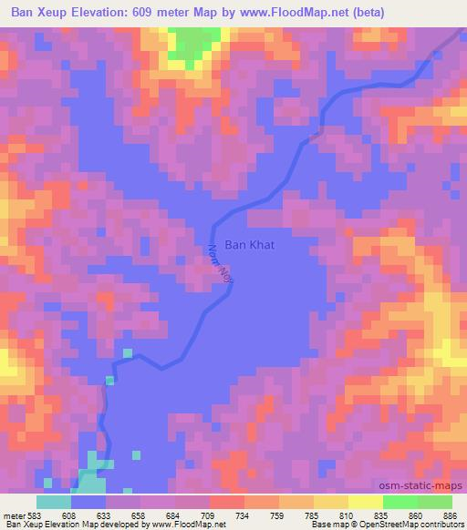 Ban Xeup,Laos Elevation Map