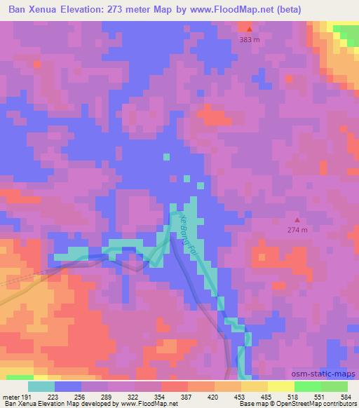 Ban Xenua,Laos Elevation Map