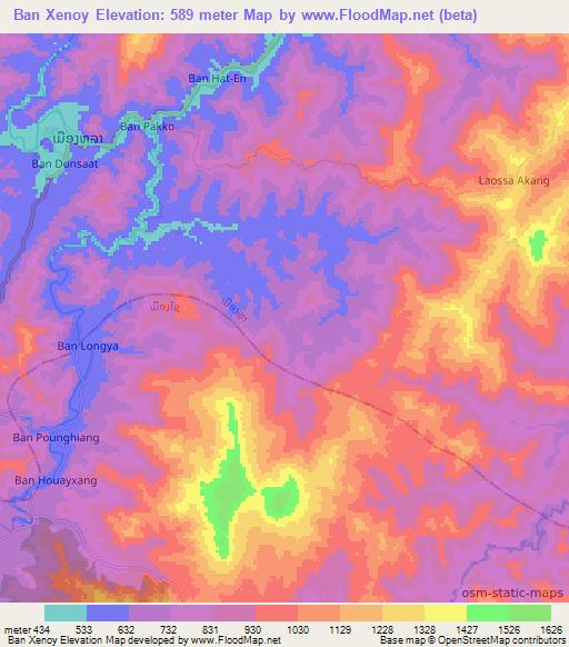 Ban Xenoy,Laos Elevation Map