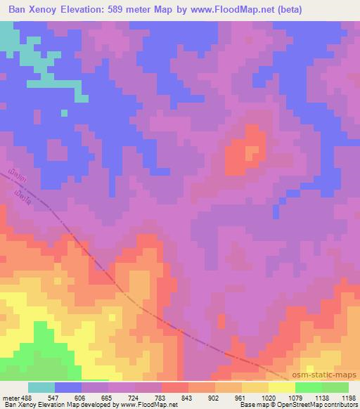 Ban Xenoy,Laos Elevation Map