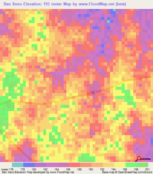 Ban Xeno,Laos Elevation Map