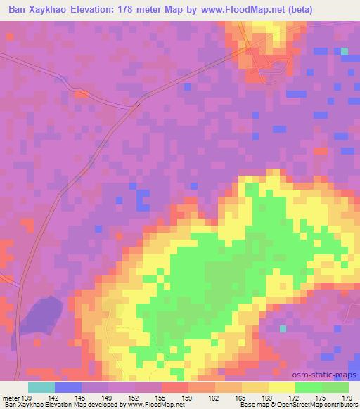 Ban Xaykhao,Laos Elevation Map