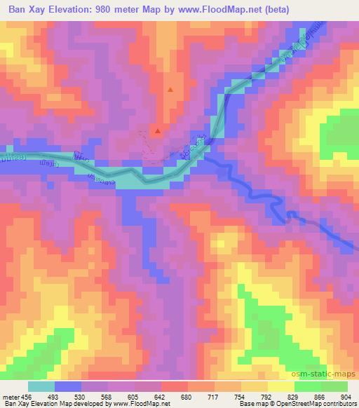 Ban Xay,Laos Elevation Map