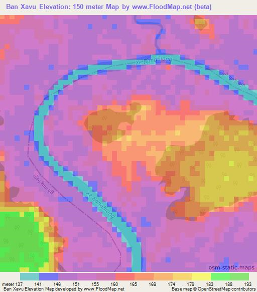 Ban Xavu,Laos Elevation Map