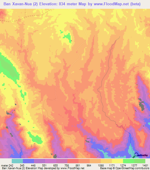 Ban Xavan-Nua (2),Laos Elevation Map