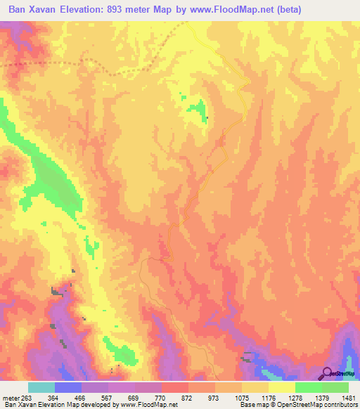 Ban Xavan,Laos Elevation Map