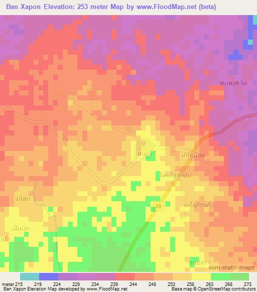 Ban Xapon,Laos Elevation Map