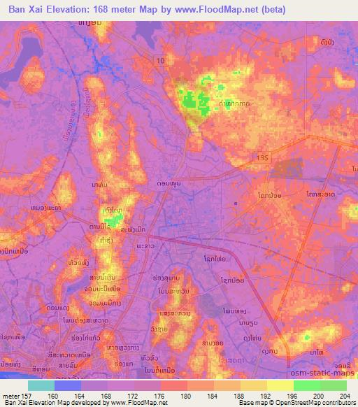 Ban Xai,Laos Elevation Map