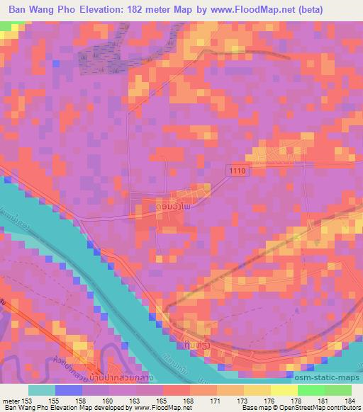 Ban Wang Pho,Laos Elevation Map