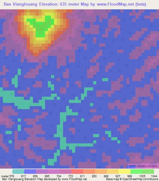 Ban Vianglouang,Laos Elevation Map