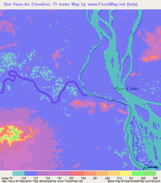 Ban Veun-An,Laos Elevation Map