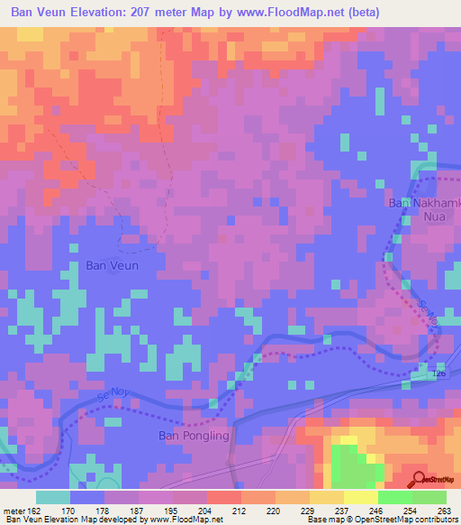 Ban Veun,Laos Elevation Map