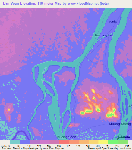 Ban Veun,Laos Elevation Map