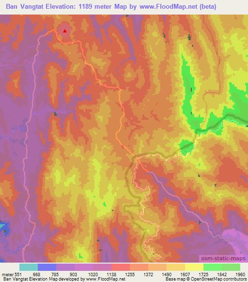 Ban Vangtat,Laos Elevation Map