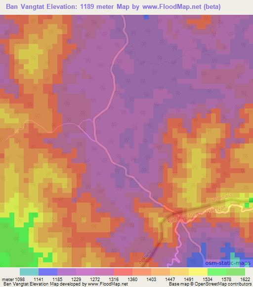 Ban Vangtat,Laos Elevation Map