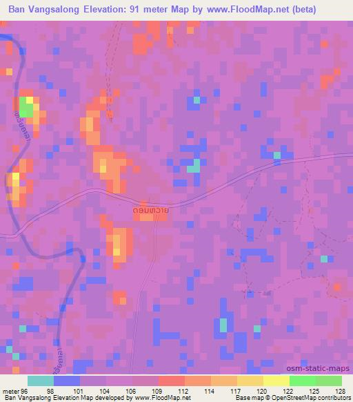 Ban Vangsalong,Laos Elevation Map