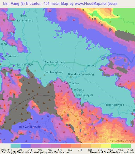 Ban Vang (2),Laos Elevation Map