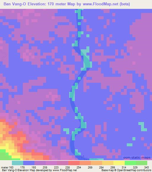 Ban Vang-O,Laos Elevation Map