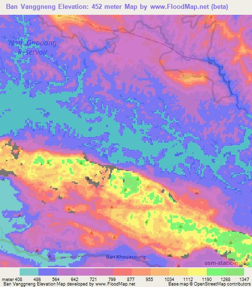 Ban Vanggneng,Laos Elevation Map