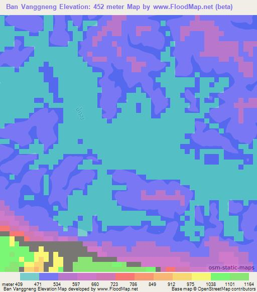 Ban Vanggneng,Laos Elevation Map