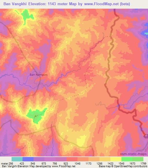 Ban Vangkhi,Laos Elevation Map