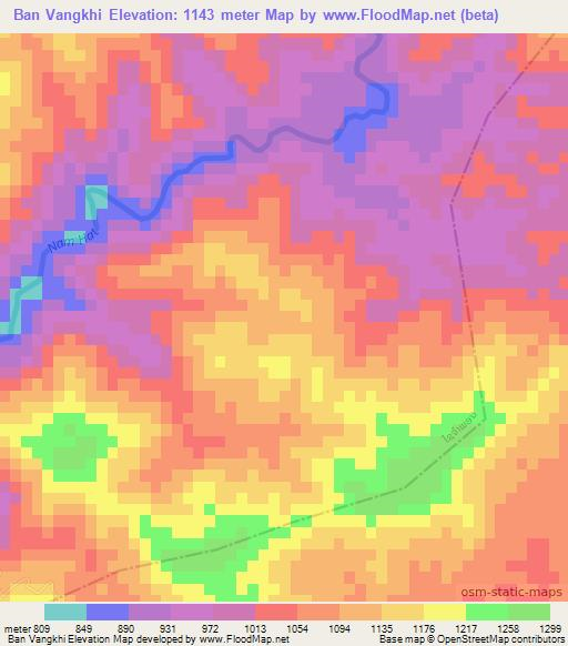 Ban Vangkhi,Laos Elevation Map