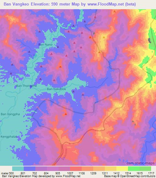 Ban Vangkeo,Laos Elevation Map