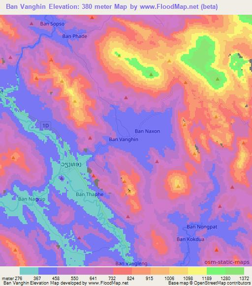 Ban Vanghin,Laos Elevation Map