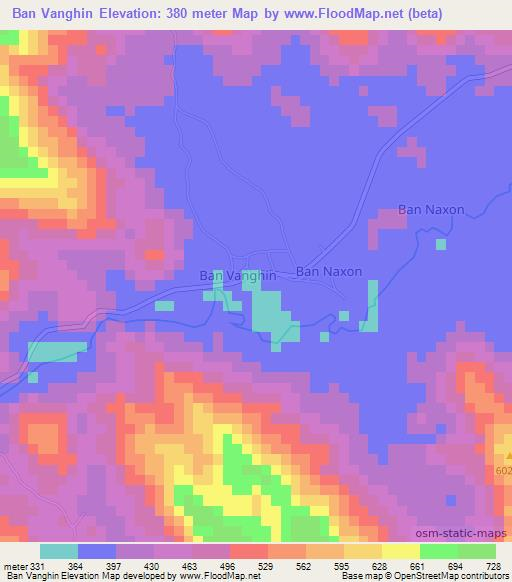 Ban Vanghin,Laos Elevation Map