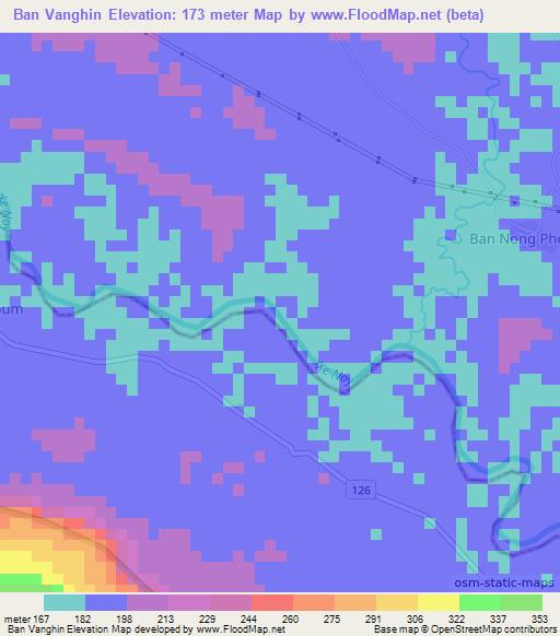 Ban Vanghin,Laos Elevation Map