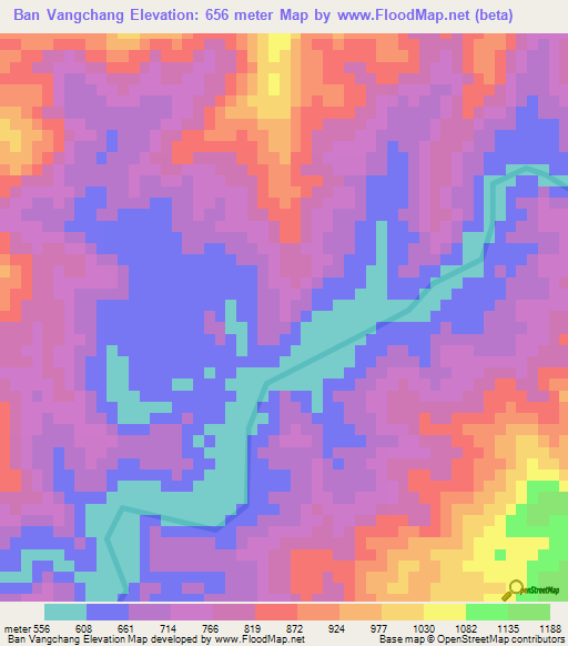 Ban Vangchang,Laos Elevation Map