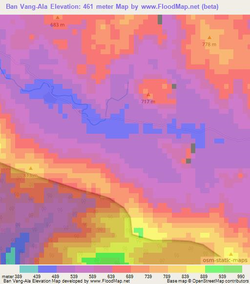 Ban Vang-Ala,Laos Elevation Map