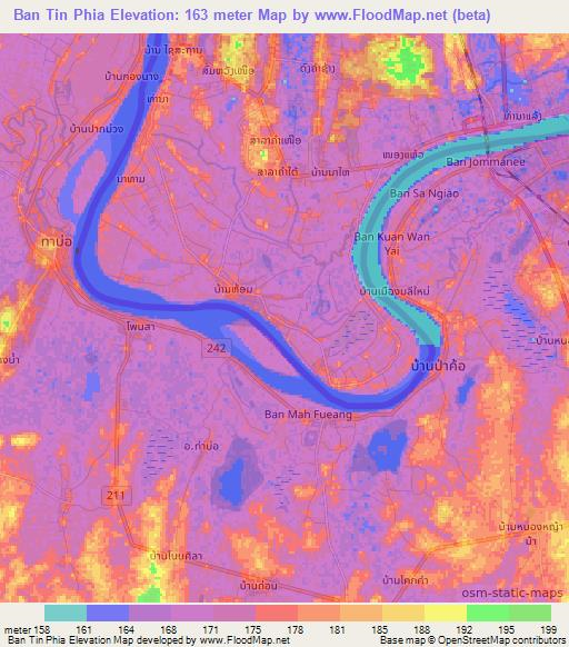 Ban Tin Phia,Laos Elevation Map