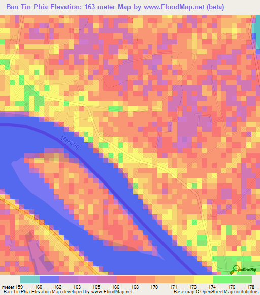 Ban Tin Phia,Laos Elevation Map