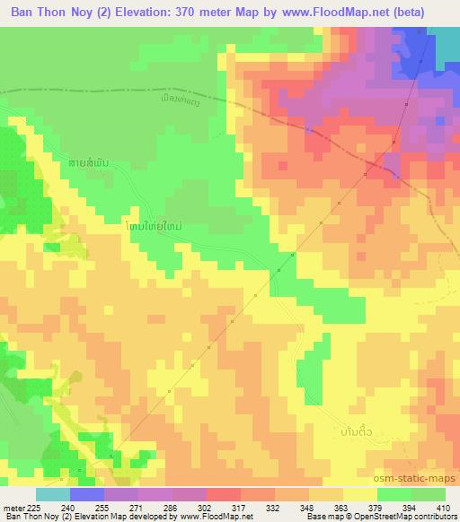 Ban Thon Noy (2),Laos Elevation Map