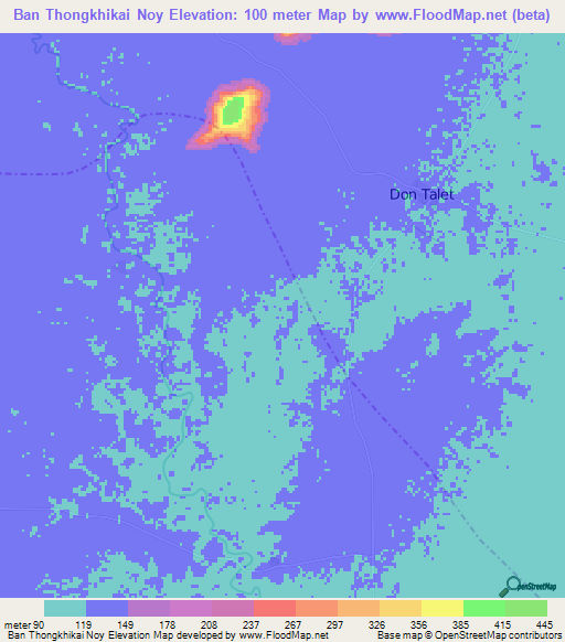 Ban Thongkhikai Noy,Laos Elevation Map