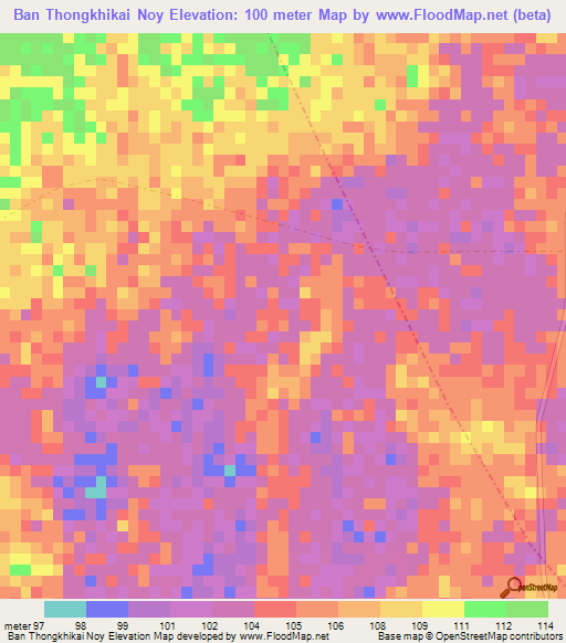 Ban Thongkhikai Noy,Laos Elevation Map