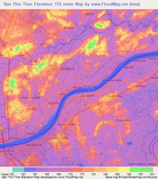 Ban Thin Then,Laos Elevation Map