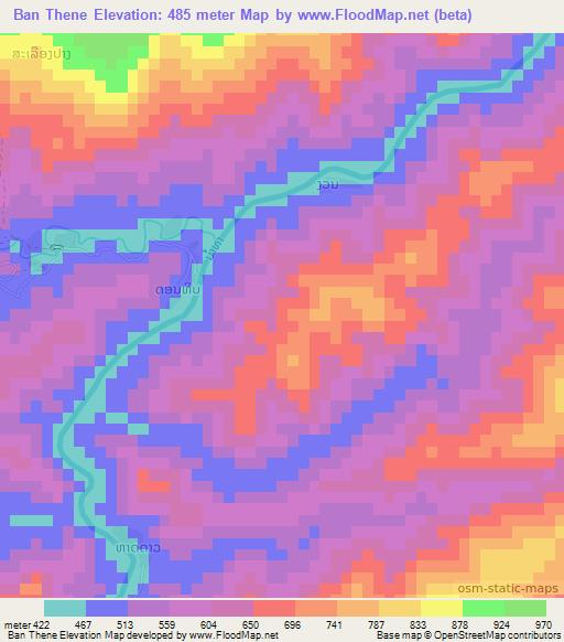 Ban Thene,Laos Elevation Map