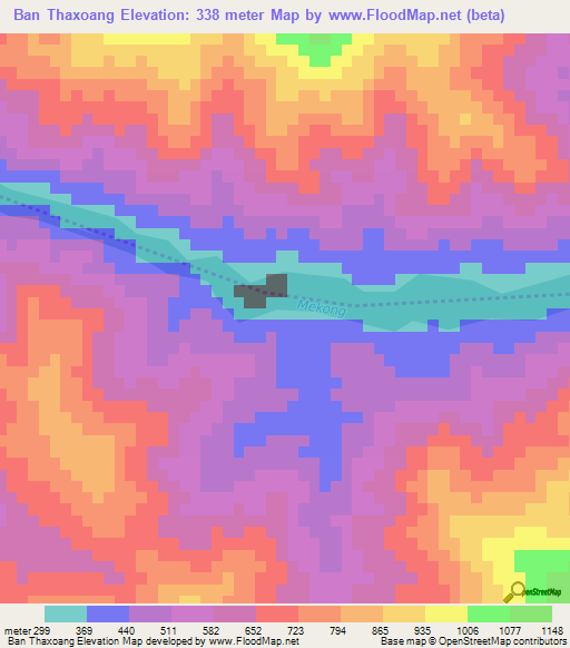 Ban Thaxoang,Laos Elevation Map