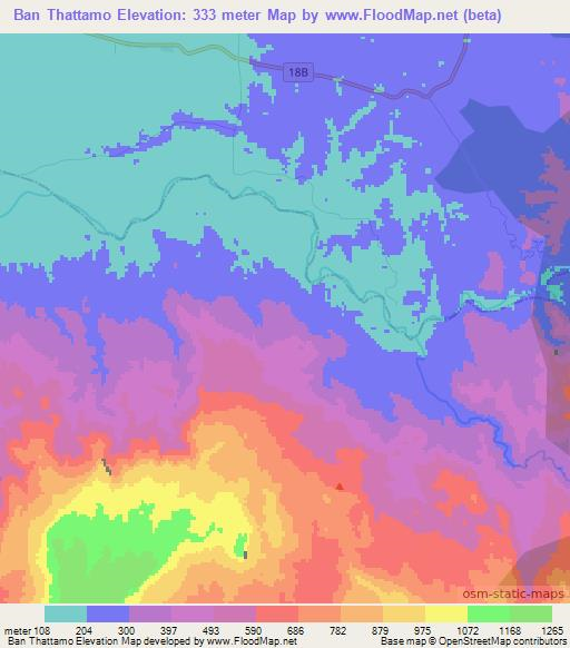 Ban Thattamo,Laos Elevation Map