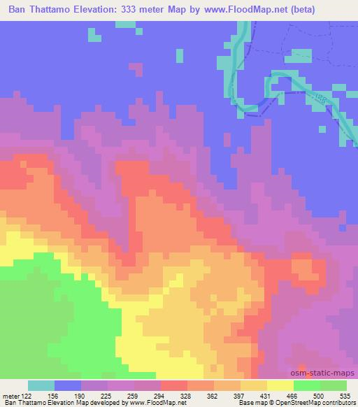 Ban Thattamo,Laos Elevation Map