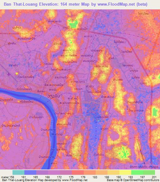 Ban That-Louang,Laos Elevation Map