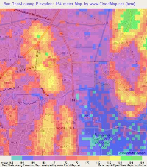 Ban That-Louang,Laos Elevation Map