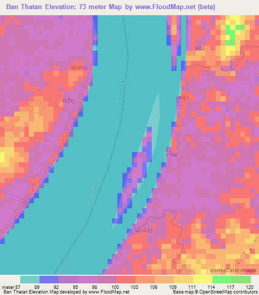 Ban Thatan,Laos Elevation Map