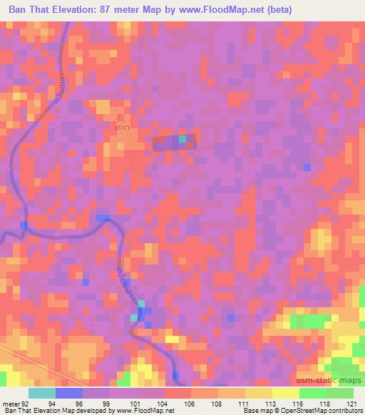 Ban That,Laos Elevation Map