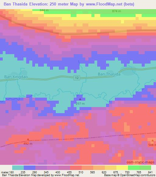 Ban Thasida,Laos Elevation Map