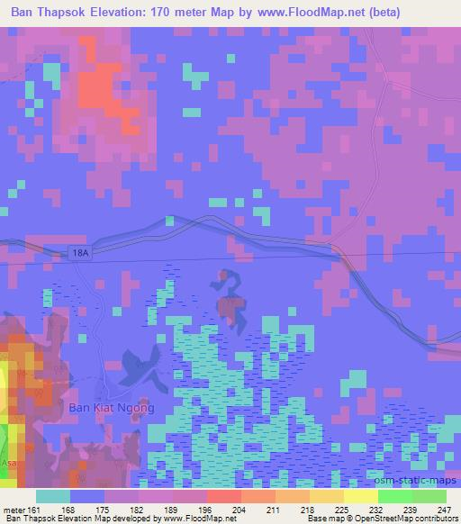 Ban Thapsok,Laos Elevation Map