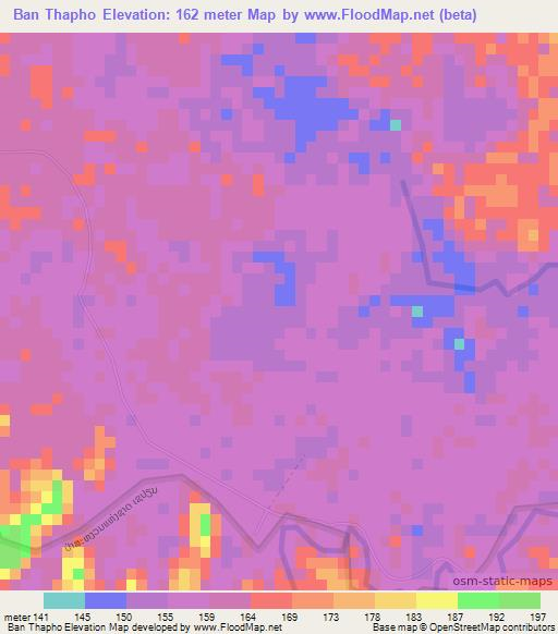 Ban Thapho,Laos Elevation Map